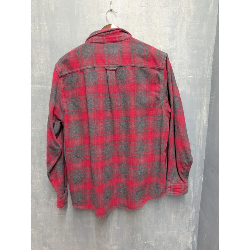 Orvis Red Gray Plaid HEAVY Premium Flannel Shirt/Shacket Long Sleeve XXL Pockets - Picture 8 of 9